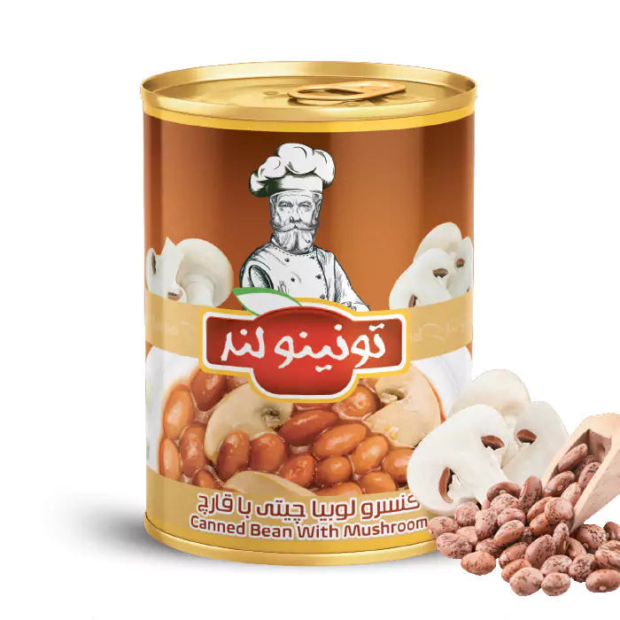 کنسرو لوبیا چیتی با قارچ