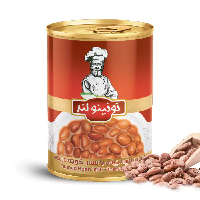 کنسرو لوبیا چیتی با سس گوجه فرنگی