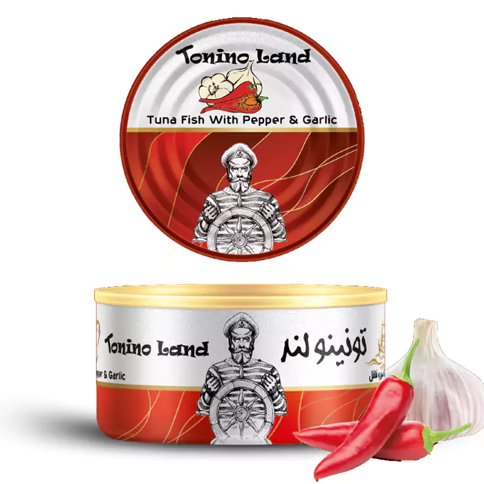 کنسرو ماهی تون با طعم سیر و فلفل کنسرو ماهی تون با طعم سیر و فلفل
